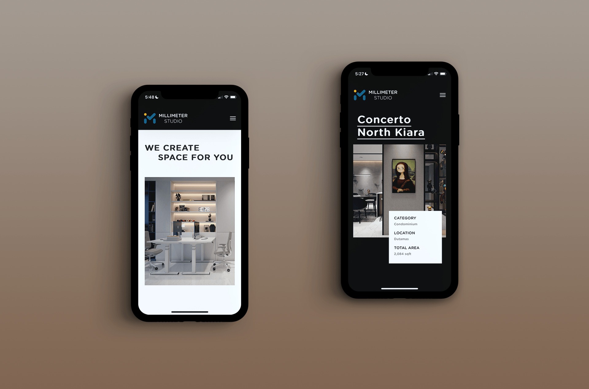 Mobile Version Website for Interior Designer